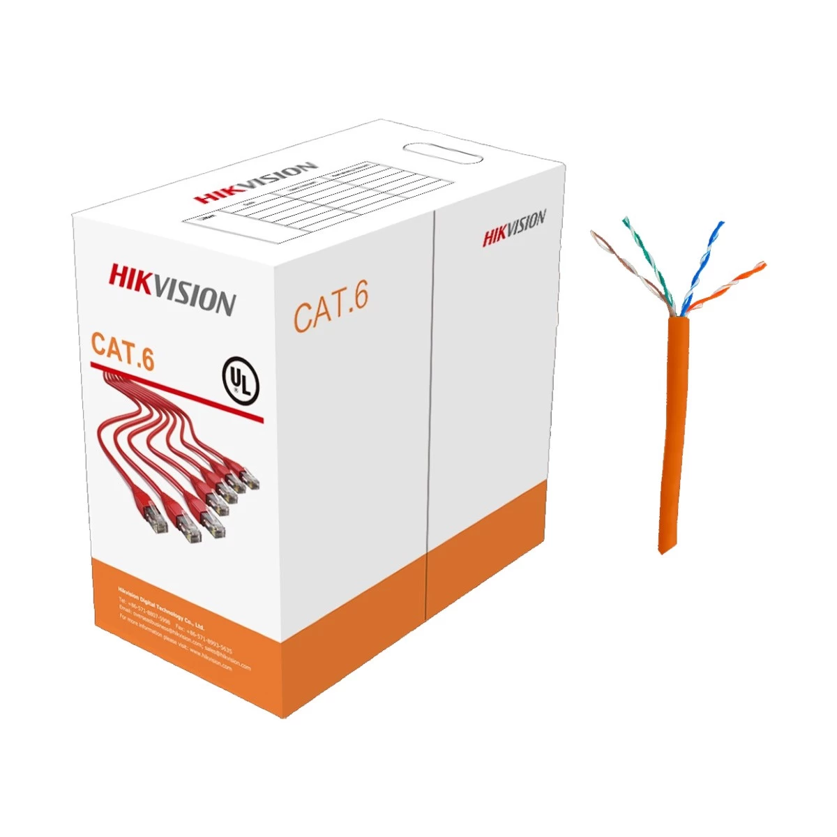 Hikvision Cat-6, 1 Meter, Orange Network Cable - Image 2